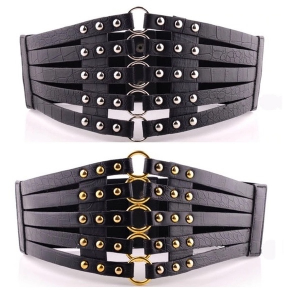 Vegan Leather Ring Corset Belt